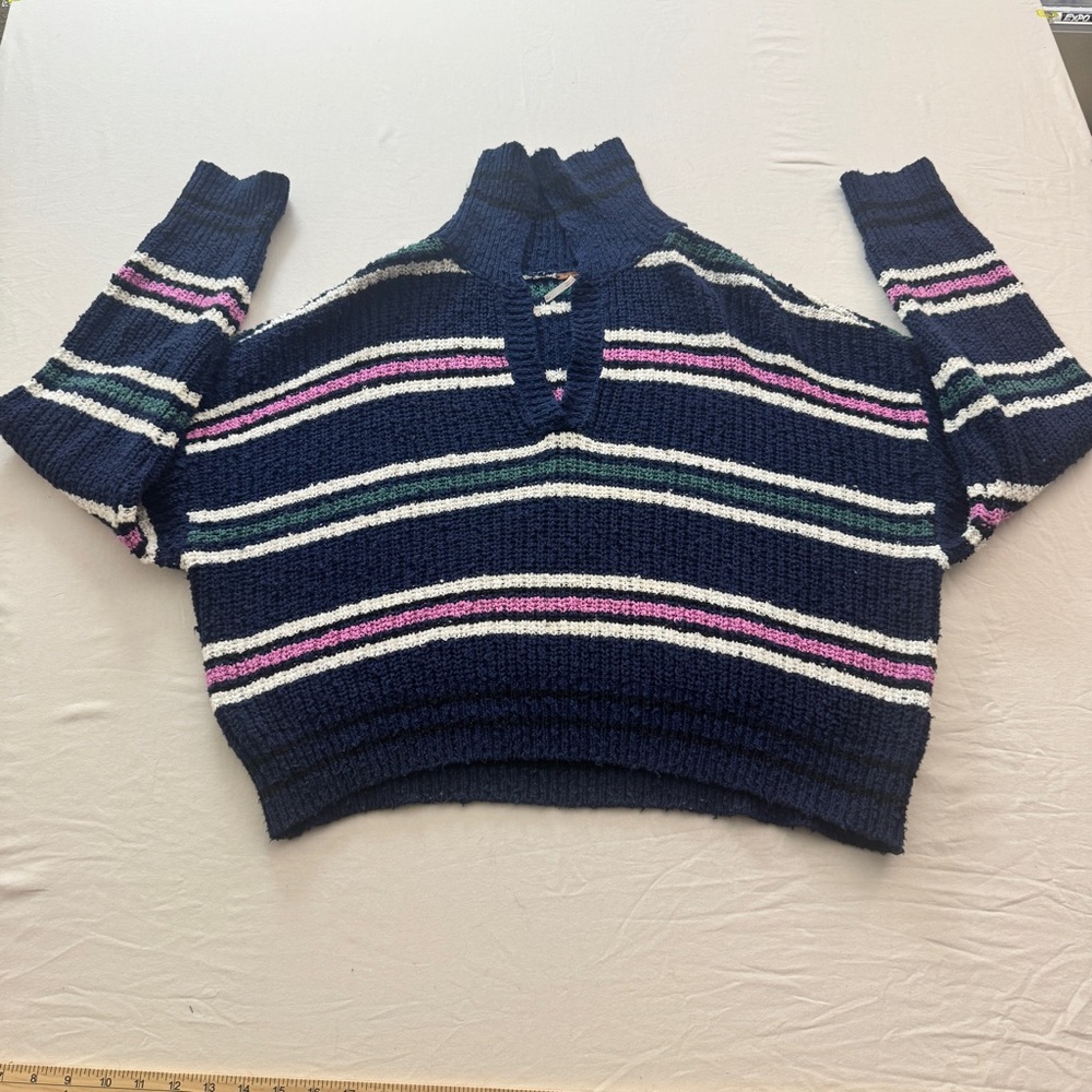 Free People Multicolor Striped Turtleneck Sweater